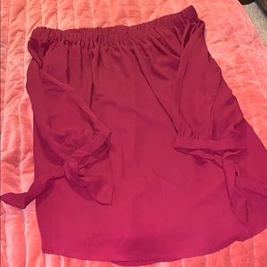 Maroon off the shoulder top